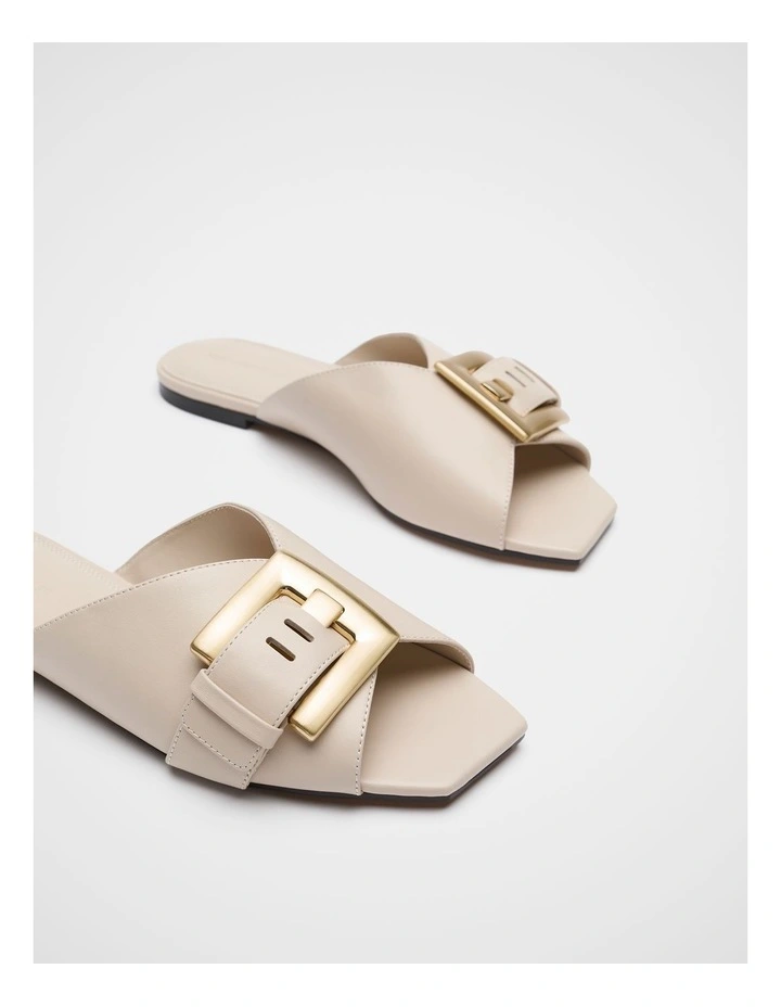 Kaya Buckle Slide in Oat image 3