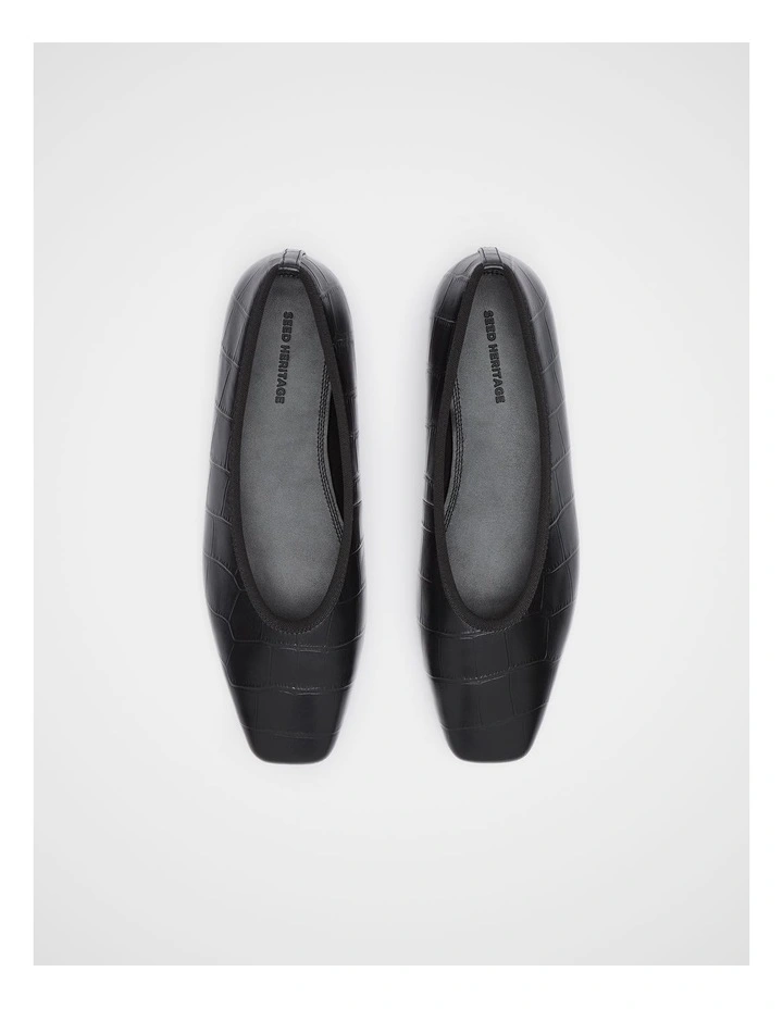 Jordan Square Toe Ballet in Black Croc image 3