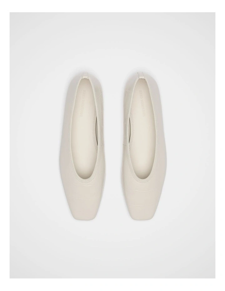 Jordan Square Toe Ballet in Cream Croc image 3