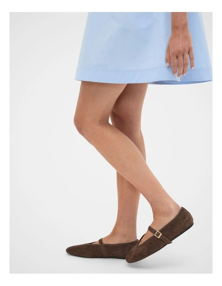 Arlo Ballet Flat in Chocolate Suede image 2