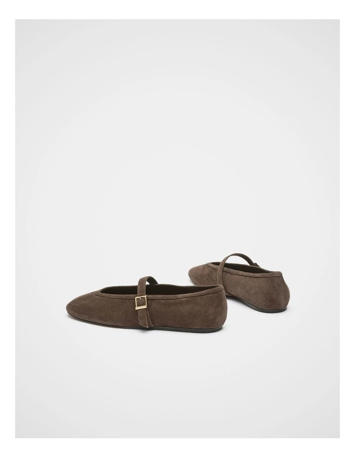 Arlo Ballet Flat in Chocolate Suede image 4