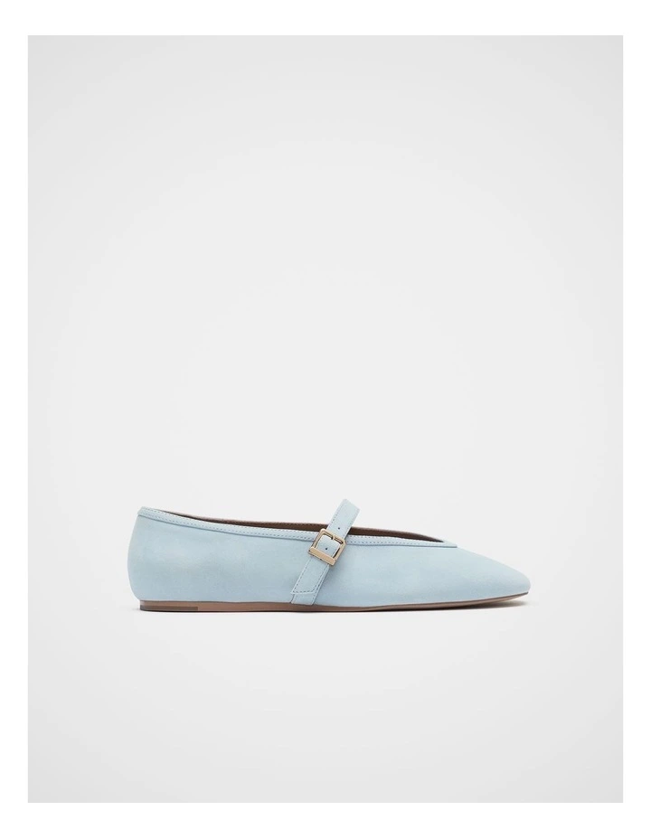 Arlo Ballet Flat in Arctic Blue Suede image 1