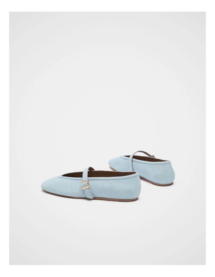 Arlo Ballet Flat in Arctic Blue Suede image 4