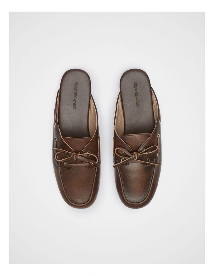Kit Boat Shoe Mule in Chocolate image 4