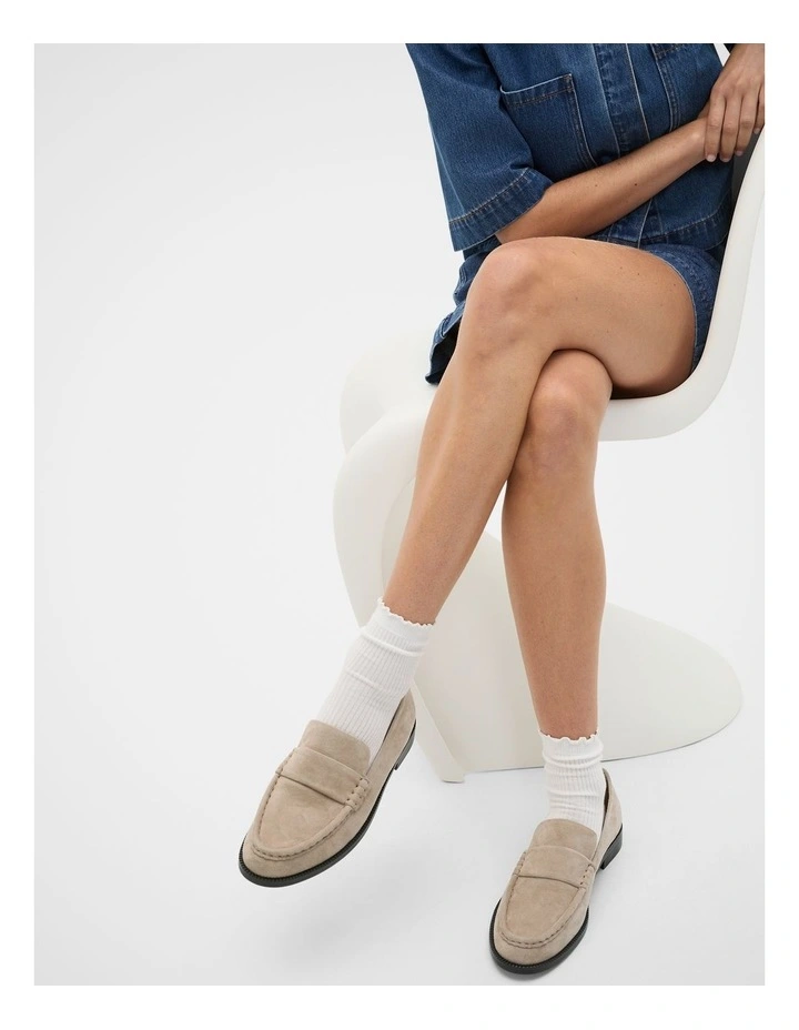 Kyla Loafer in Oat Suede image 2