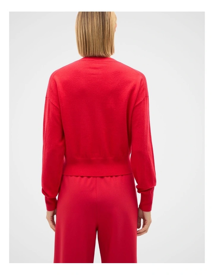 Australian Merino Relaxed Cardigan in Poppy image 2