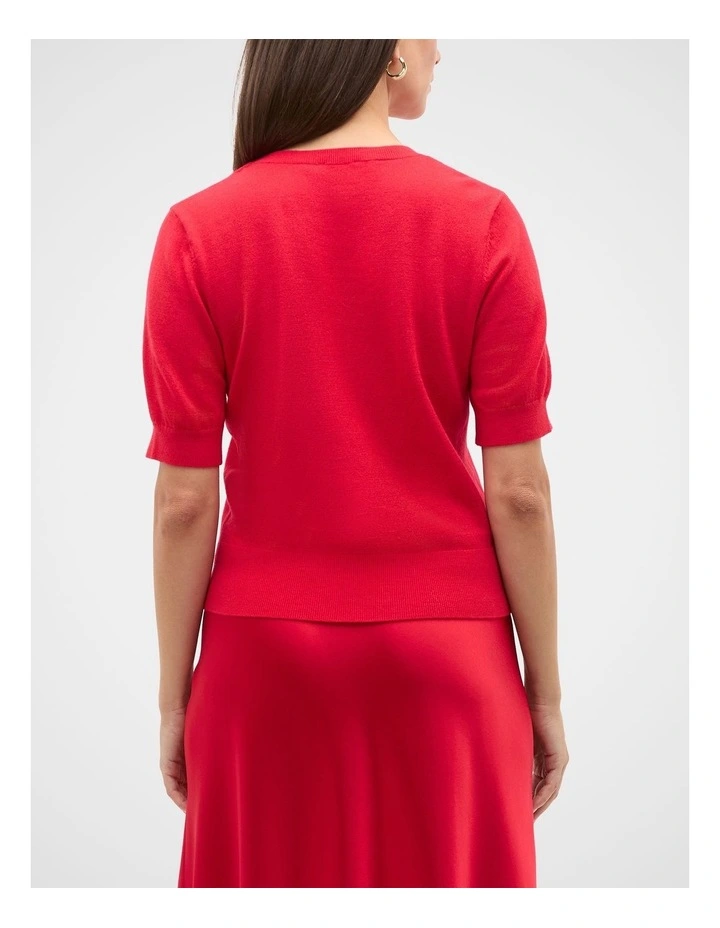 Australian Merino Crew Neck Tee in Poppy image 2