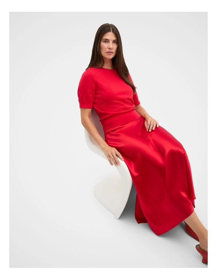 Australian Merino Crew Neck Tee in Poppy image 3