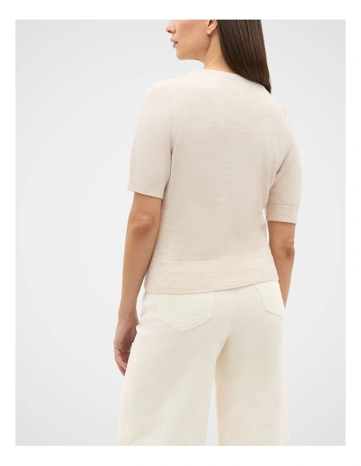 Australian Merino Crew Neck Tee in Mist Marle image 2