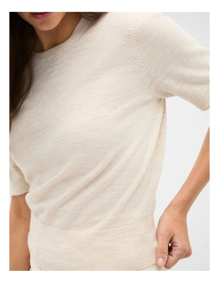 Australian Merino Crew Neck Tee in Mist Marle image 4