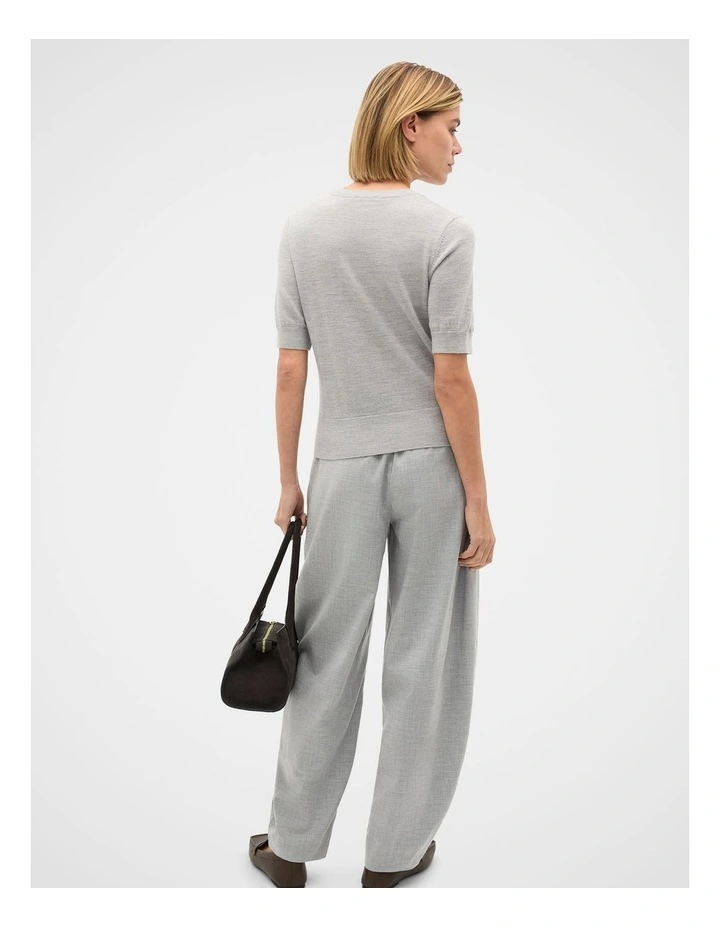 Australian Merino Crew Neck Tee in Pale Slate Marle image 2