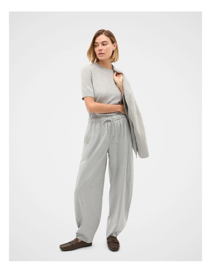 Australian Merino Crew Neck Tee in Pale Slate Marle image 4