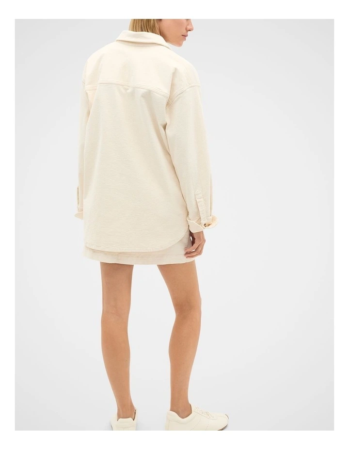 Cord Oversized Shirt in Coconut Cream image 2