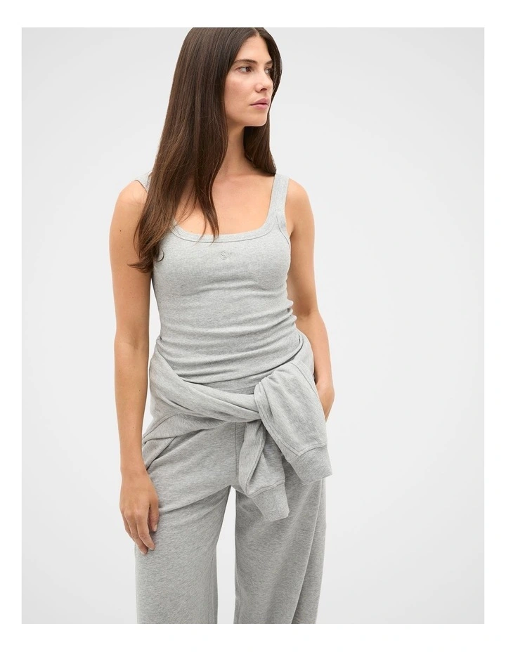 Core Heritage Rib Tank in Pale Slate Marle image 1