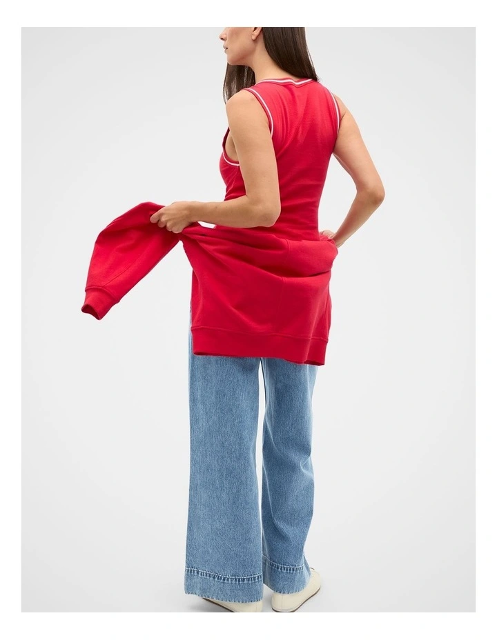 Australian Cotton Contrast Tank in Poppy image 2