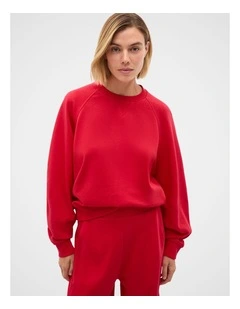 Soft Terry Crew Neck Sweat in Poppy