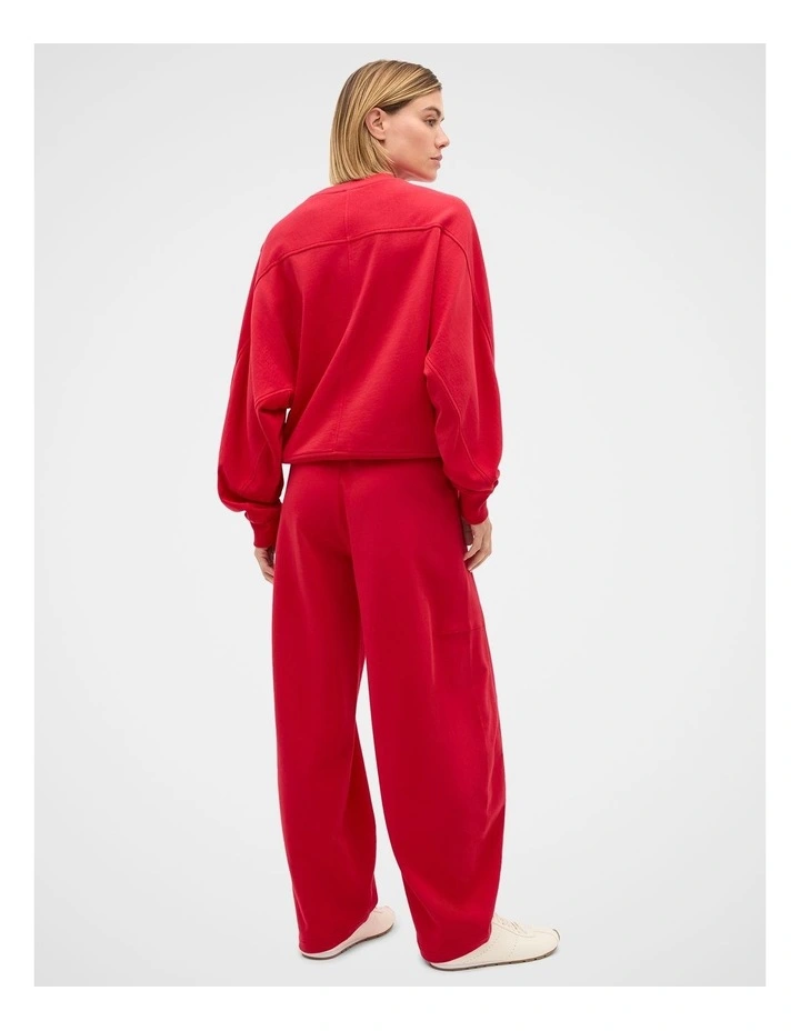 Soft Terry Crew Neck Sweat in Poppy image 2