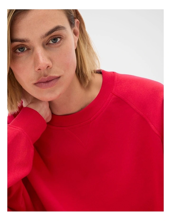 Soft Terry Crew Neck Sweat in Poppy image 3