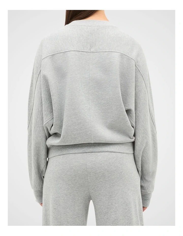 Soft Terry Crew Neck Sweat in Pale Slate Marle image 2