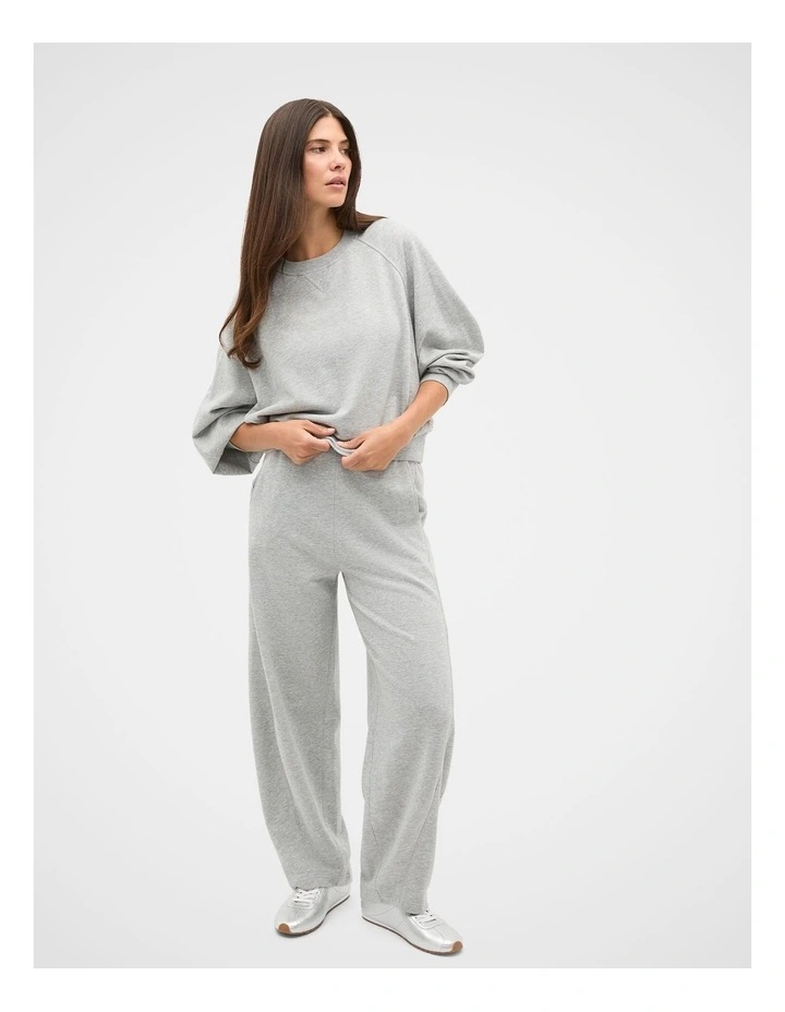 Soft Terry Crew Neck Sweat in Pale Slate Marle image 4