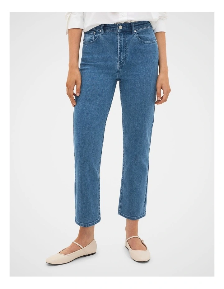 Core Straight Leg Stretch Jeans in Blue image 1