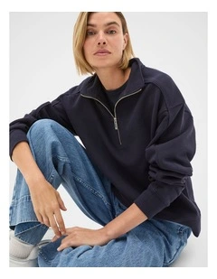 Heritage Zip Sweat in Twilight Blue