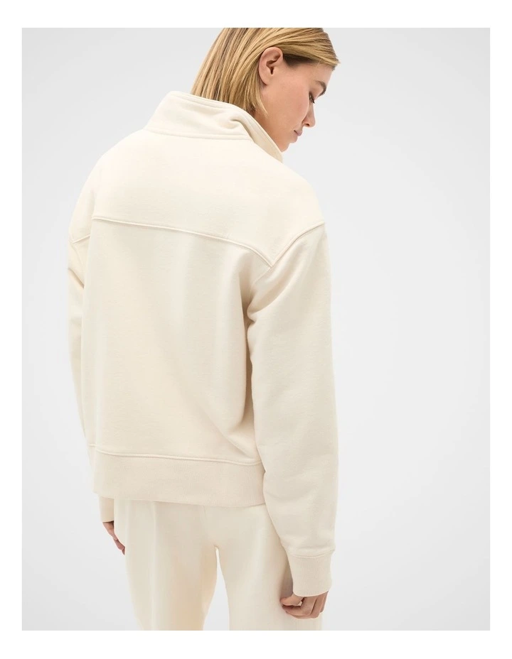 Heritage Zip Sweat in Coconut Cream image 2