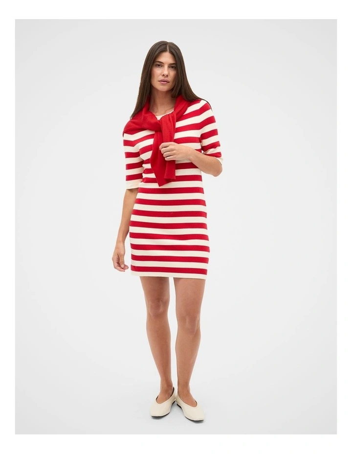 Textured Stripe Knit Mini Dress image 3