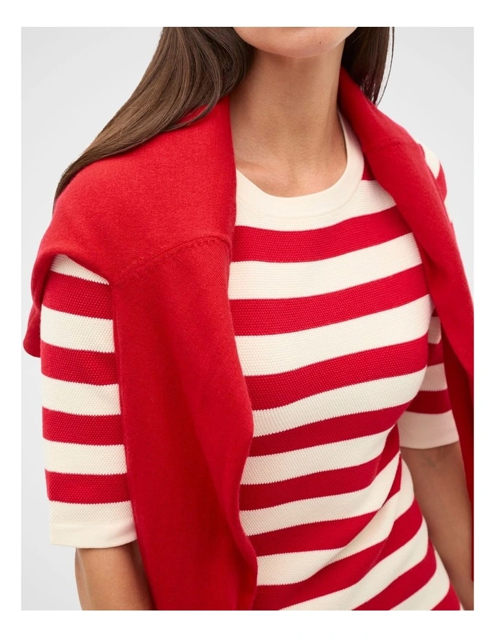 Textured Stripe Knit Mini Dress image 4