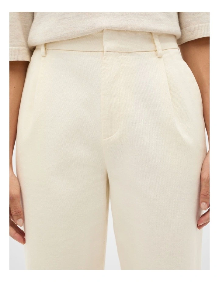 Soft Denim Pleat Pant in Coconut Cream image 4