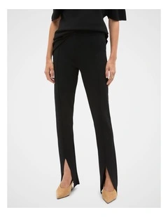Crepe Knit Slim Pant in Black