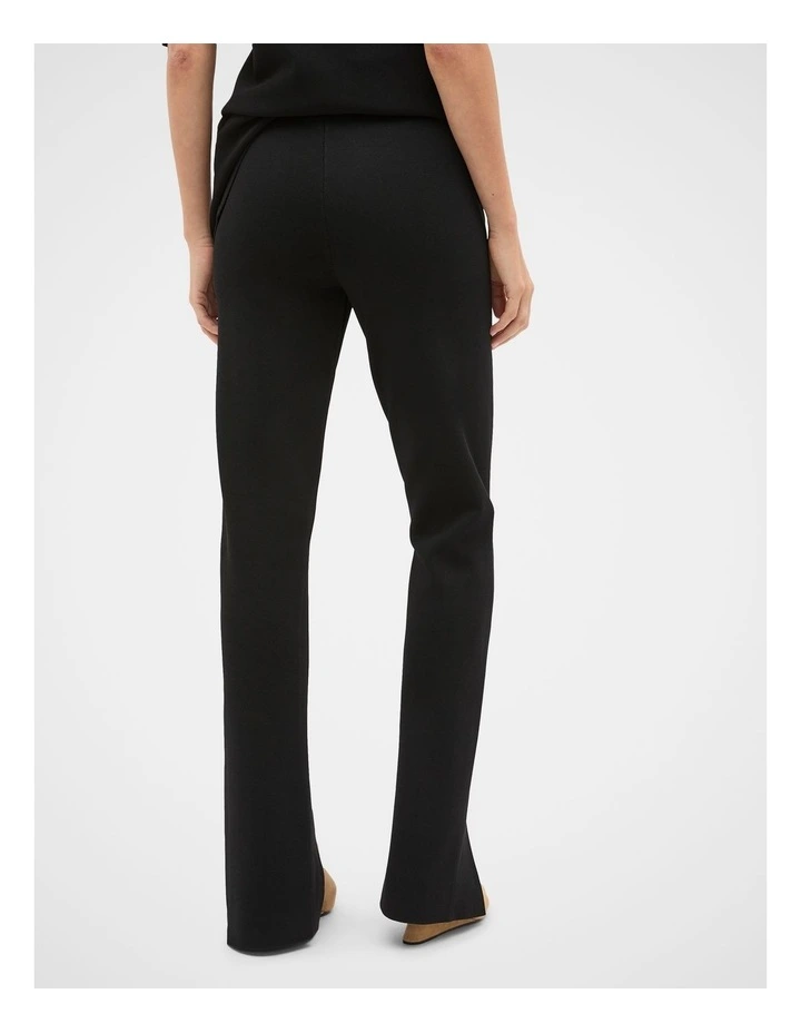 Crepe Knit Slim Pant in Black image 2