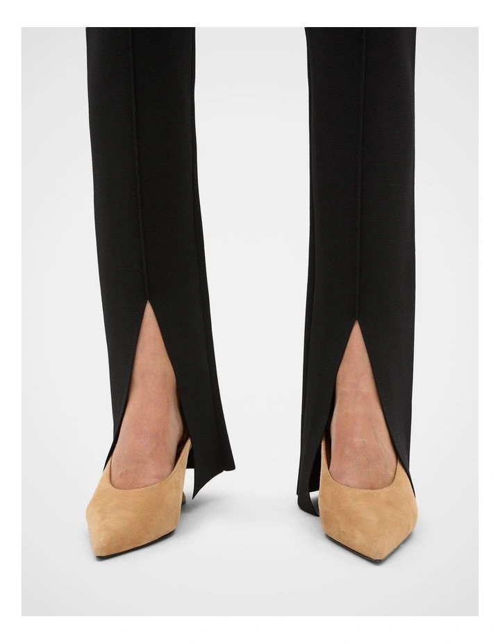 Crepe Knit Slim Pant in Black image 3