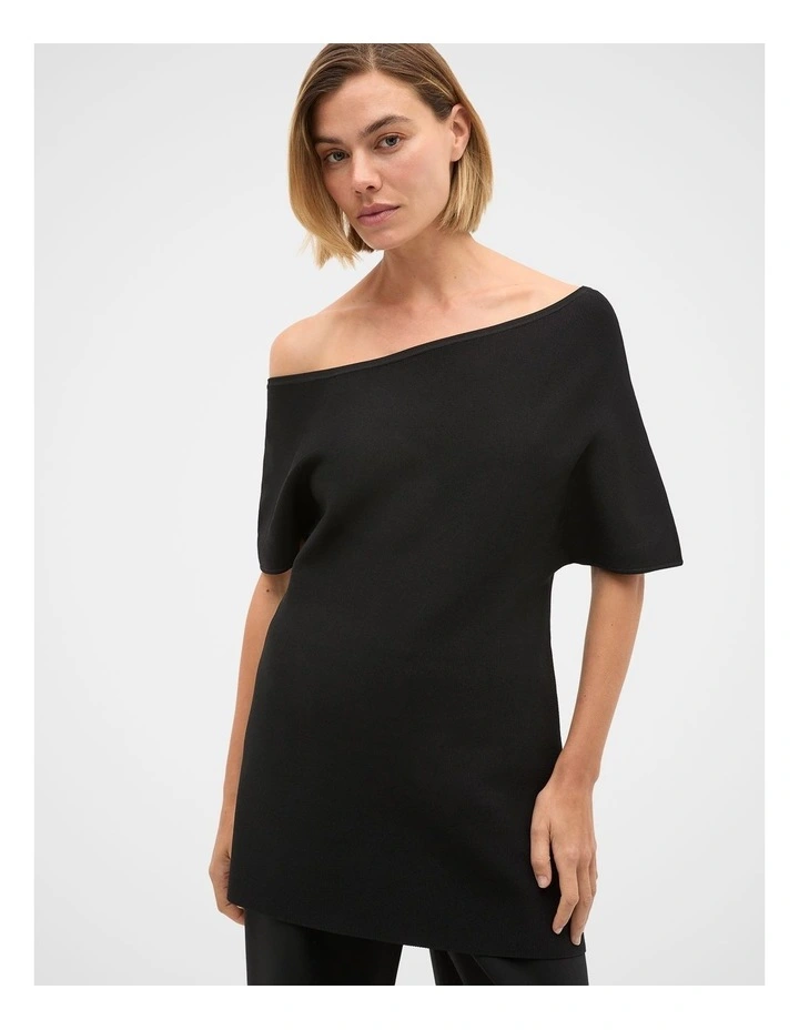 Crepe Knit Drape Shoulder Tunic image 1
