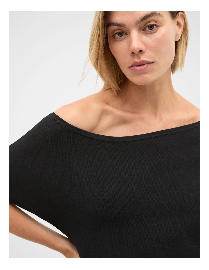 Crepe Knit Drape Shoulder Tunic image 4