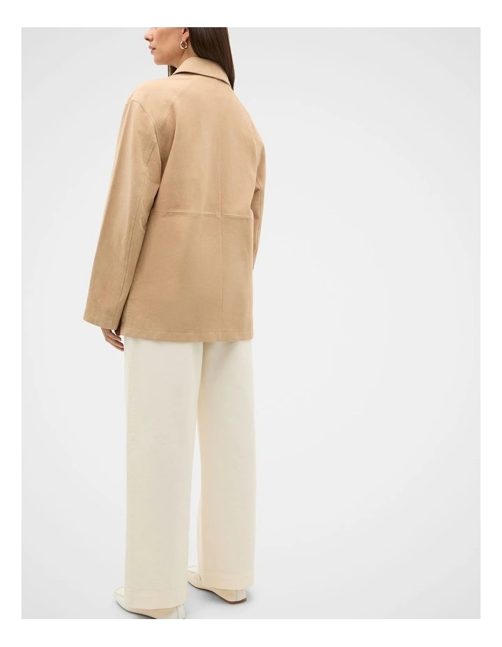 Suede Shacket in Sandstone image 2