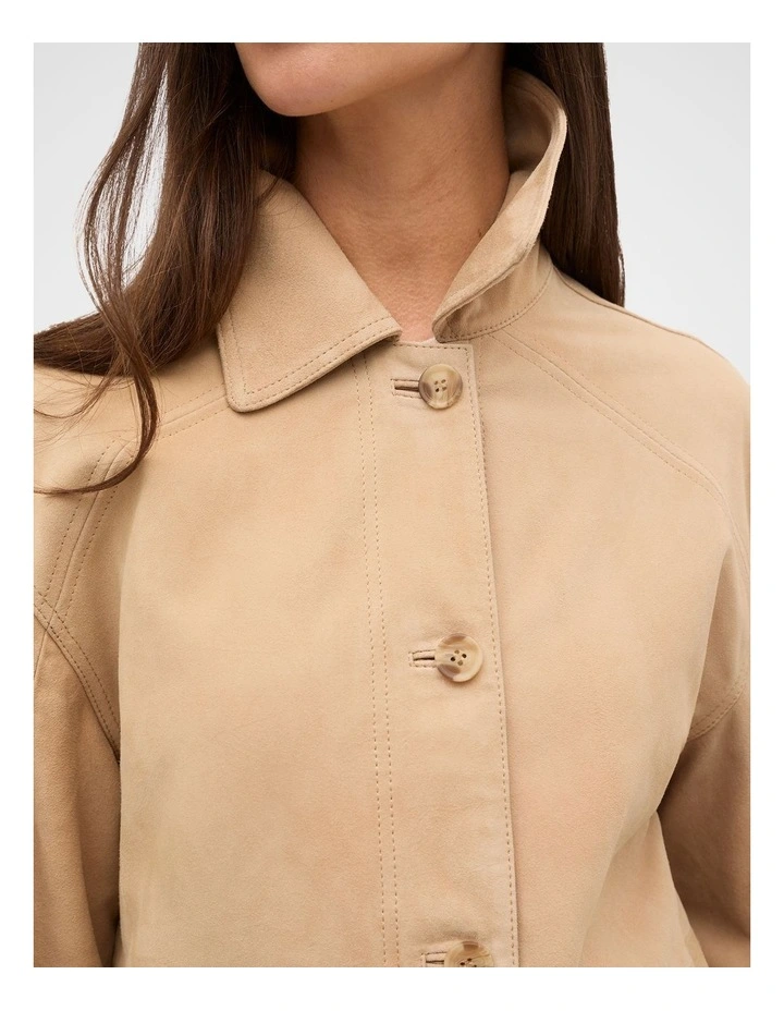 Suede Shacket in Sandstone image 3
