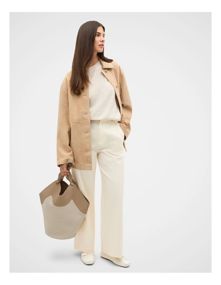 Suede Shacket in Sandstone image 4