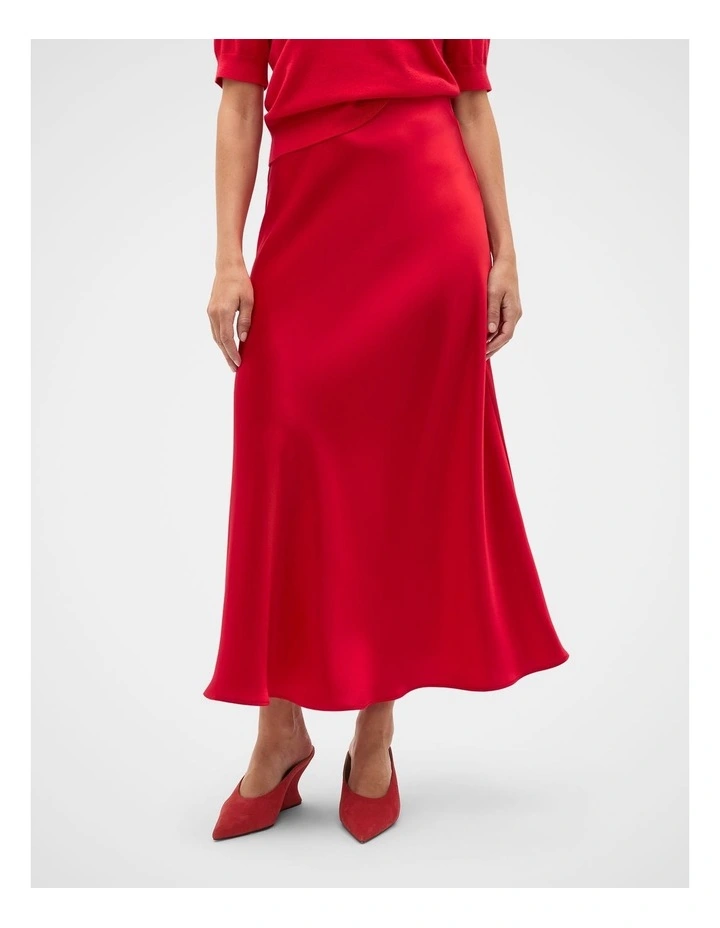 Satin Midi Skirt image 1