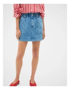 Denim Paperbag Mini Skirt
