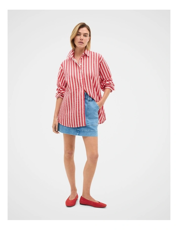 Denim Paperbag Mini Skirt image 3