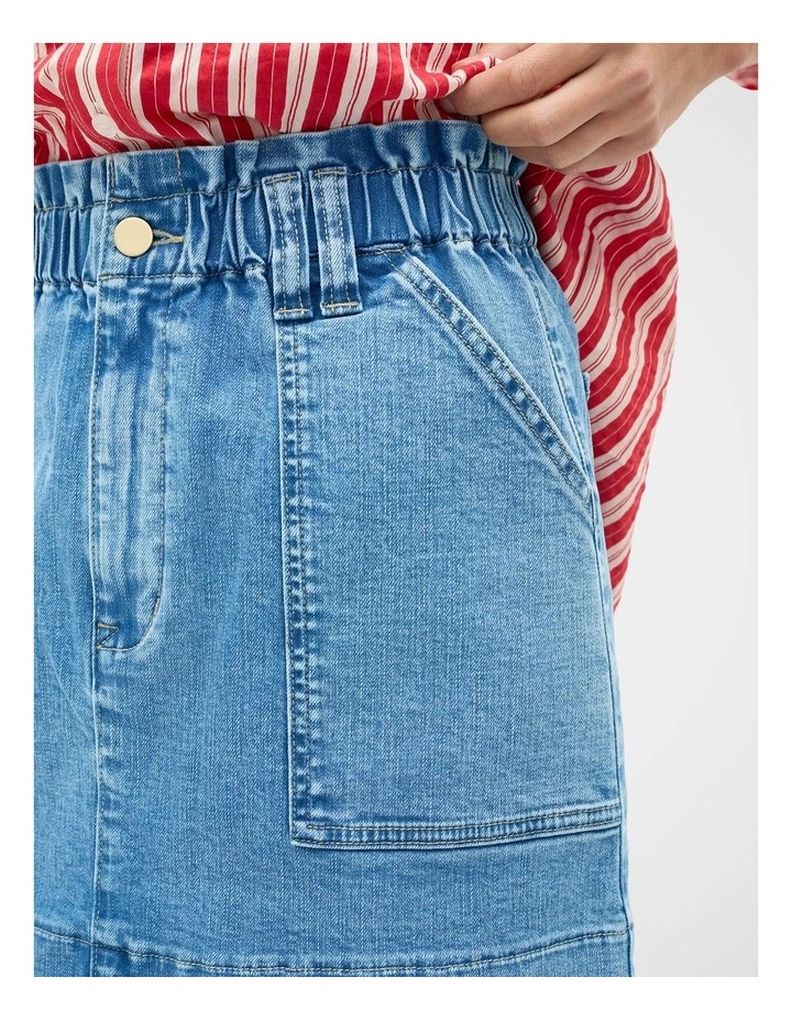 Denim Paperbag Mini Skirt image 4