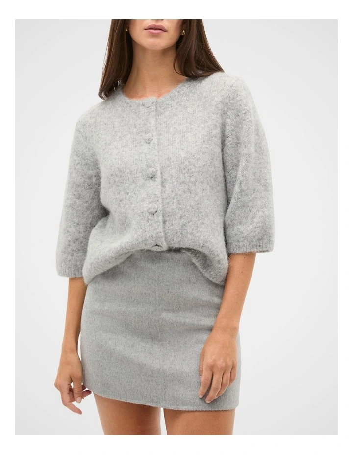 Seam Front Mini Skirt in Pale Slate Marle image 1