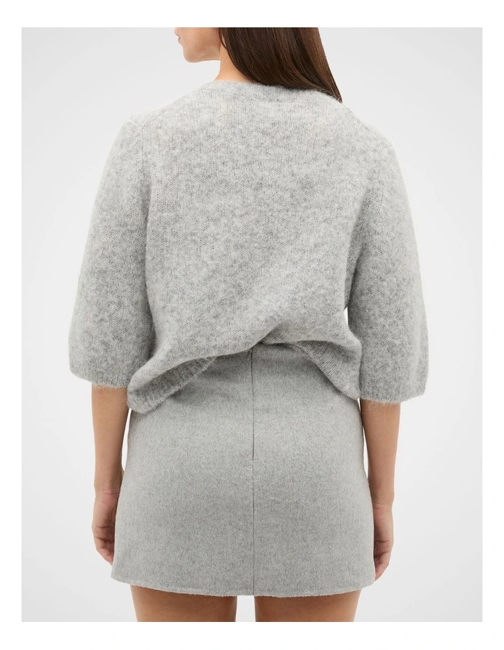 Seam Front Mini Skirt in Pale Slate Marle image 2