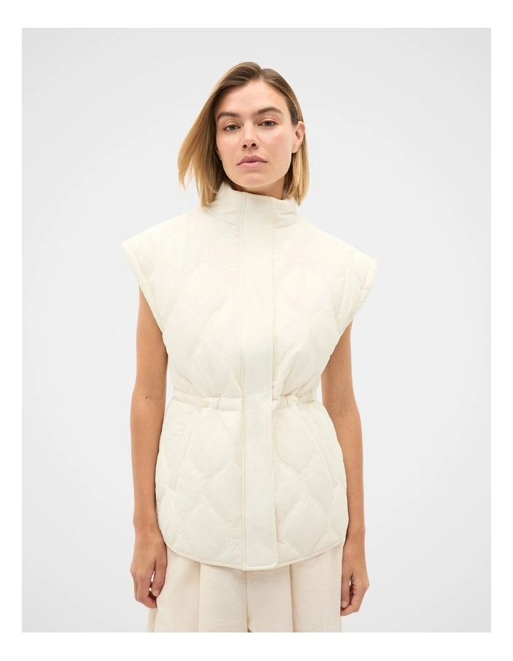 Quilted Vest in Coconut Cream image 1
