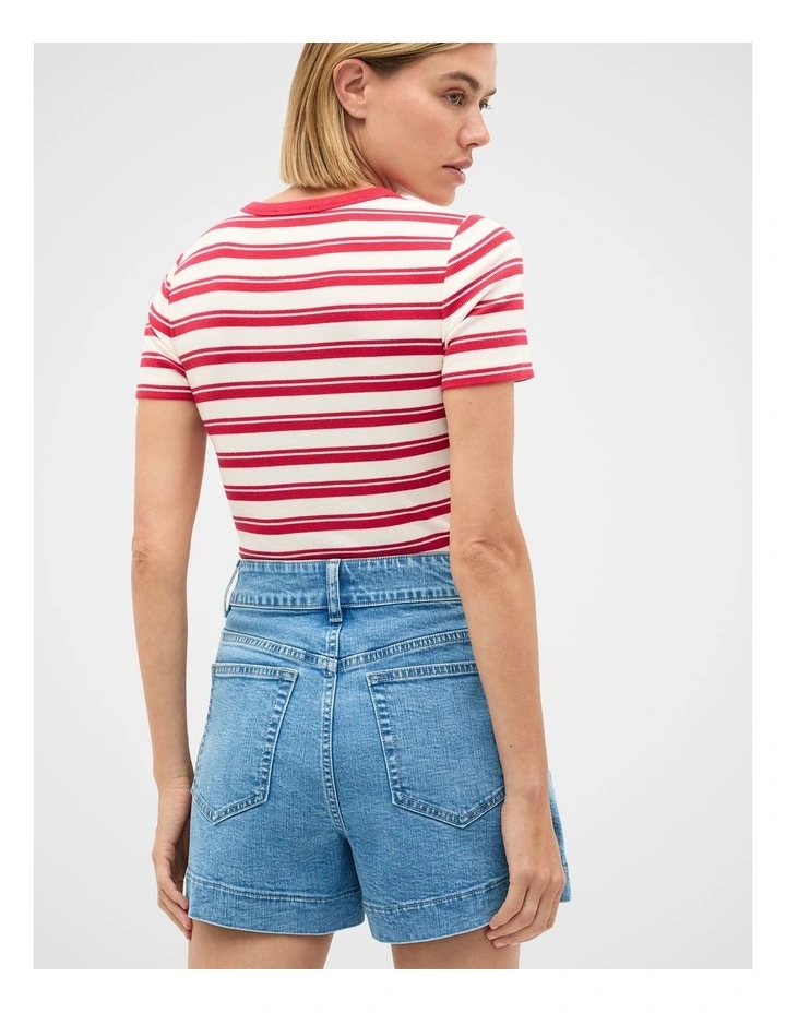 Denim High Waisted Short image 2