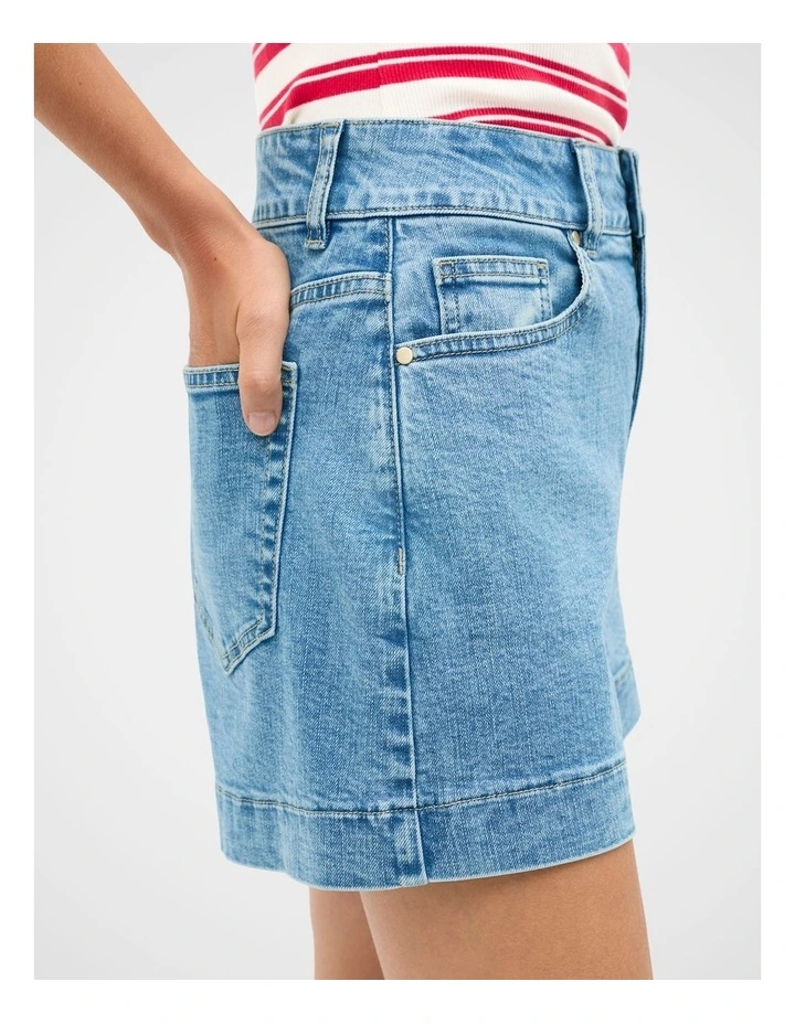 Denim High Waisted Short image 3