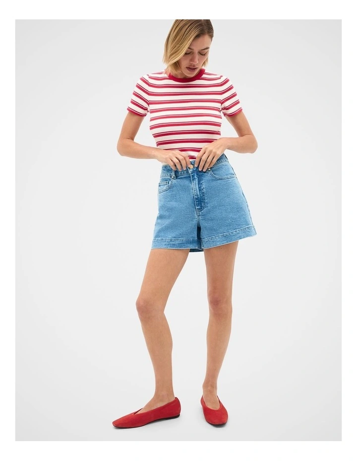 Denim High Waisted Short image 4