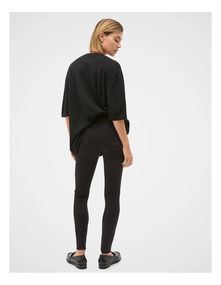 High Waisted Skinny Leg Jean in Black image 2