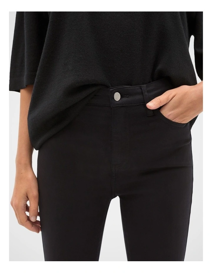 High Waisted Skinny Leg Jean in Black image 4